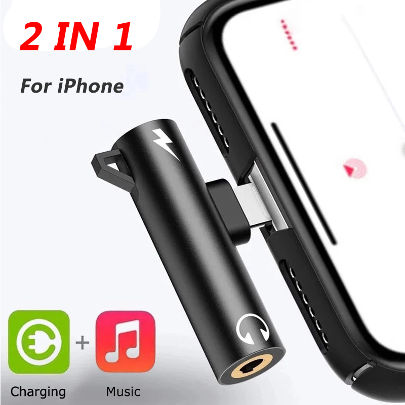 Wired Earphone Lightning - Divisor adaptador 2 em 1 para