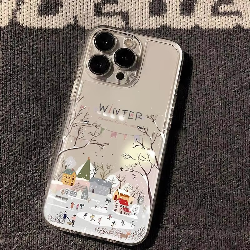 Samsung Galaxy A55 - Capa Transparente de Inverno com Neve