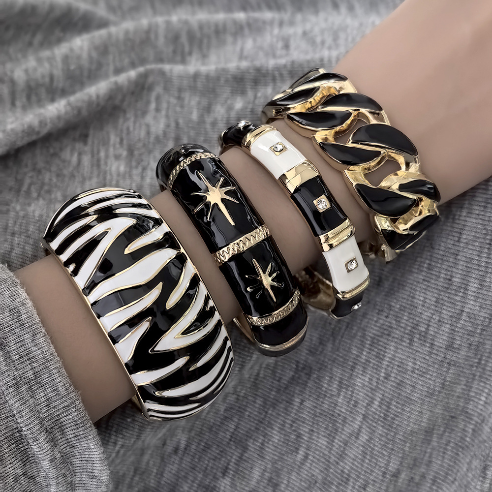 Zebra Tablet Accessories - Pulseiras largas de metal redondas esmaltadas
