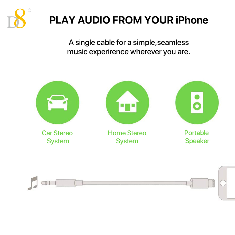 Adaptador de áudio D8 Lightnin - Wired Earphone Lightning avaliação e preço